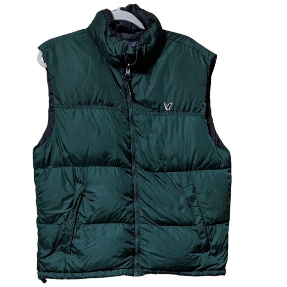 American Eagle Outfitters green down filled winter vest men's size M - Picture 1 of 12